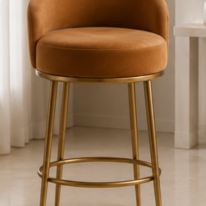 Retro High-Legged Makeup Stool | Caramel Brown | Light Retro Style