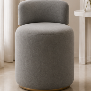 Rounded Pebble Makeup Stool | Dusty Gray | Modern Minimalist Style
